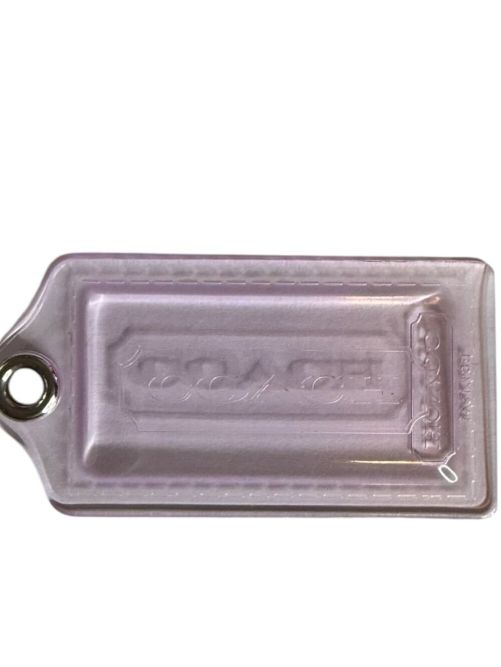 Coach Poppy Purple Clear Acrylic Hang Tag (3.5")